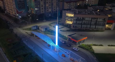 Установка флагштока с интегрированным LED-экраном - Алатауский район г. Алматы